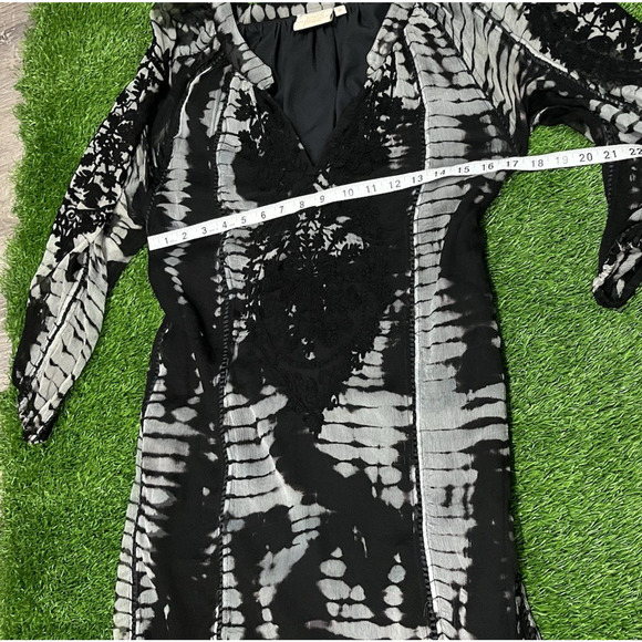 Rungolee Women's Fairy Black Crepe Silk Tie Dye Dress - Small - Picture 8 of 9